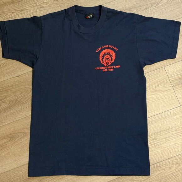 Vintage 80s Screen Stars Best Single Stitched Camp Is For The Kids T-shirt sz.L - Picture 1 of 8